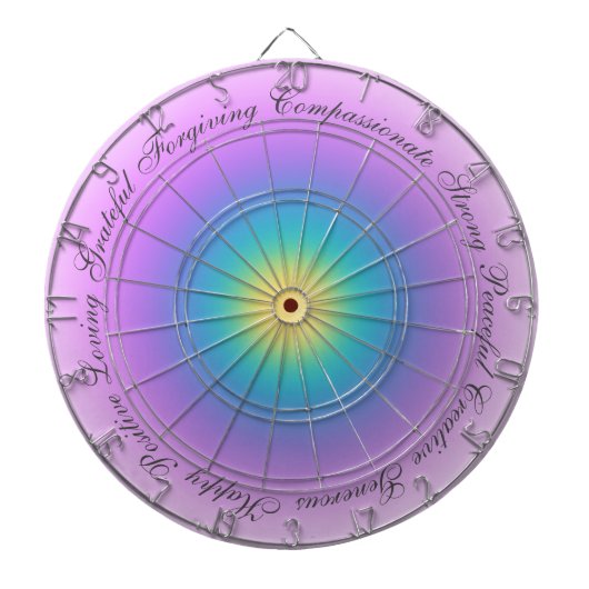 Positive Affirmations Lilac Energy Glow Dartboard Dartscheibe (vorne)