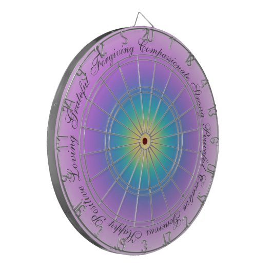 Positive Affirmations Lilac Energy Glow Dartboard Dartscheibe (Vorderseite Links)