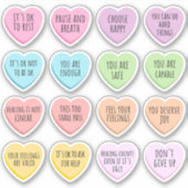 Positive Affirmations Mental Health Candy Hearts Aufkleber (Vorderseite)