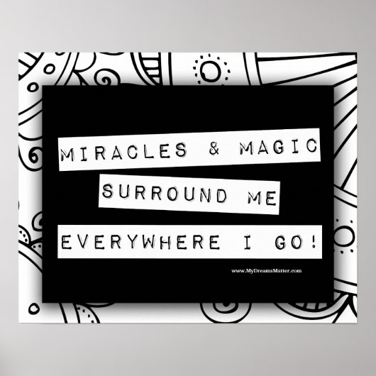 Positive Affirmations Miracles Magic Color Me DIY Poster (Vorne)