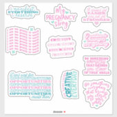 Positive Affirmations Spiegelpack Set von Aufkleber (Blatt)
