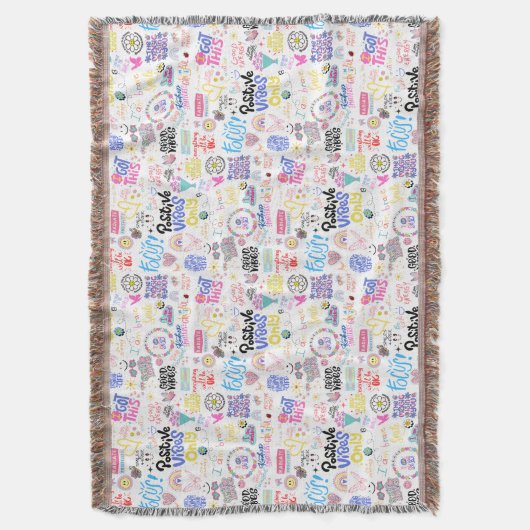 Positive Affirmations Throw Blanket Decke (Vorderseite Vertikal)