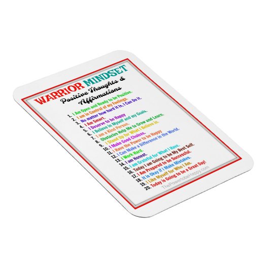 POSITIVE AFFIRMATIONS WARRIOR MINDSET MAGNET (Rechte Seite)