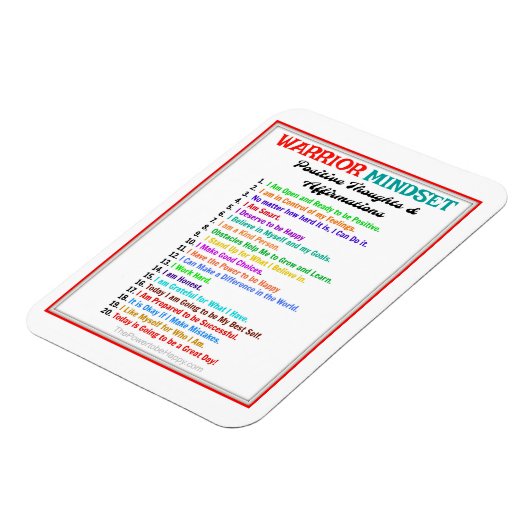 POSITIVE AFFIRMATIONS WARRIOR MINDSET MAGNET (Linke Seite)
