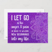 Positive Affirmative Anger Management-Inspiration Postkarte (Vorne/Hinten)