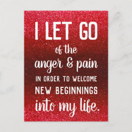 Positive Affirmative Anger Management-Inspiration Postkarte