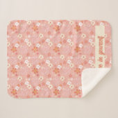 Positive Affirmative Blume Muster Pink White Sherpadecke (Vorderseite (Horizontal))