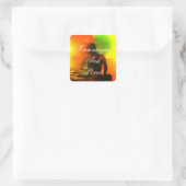 Positive Affirmative Motivation über Selbstwertgef Quadratischer Aufkleber (Tasche)