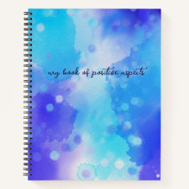 Positive Aspekte Blue Watercolor Dankbarkeit Notizblock