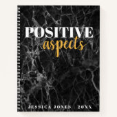 Positive Aspekte Chic Name Black Marble Dankbarkei Notizblock (Vorderseite)