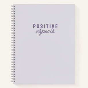 Positive Aspekte Minimalistische Lila Dankbarkeit Notizblock
