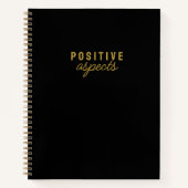 Positive Aspekte Minimalistische Schwarze Dankbark Notizblock (Vorderseite)