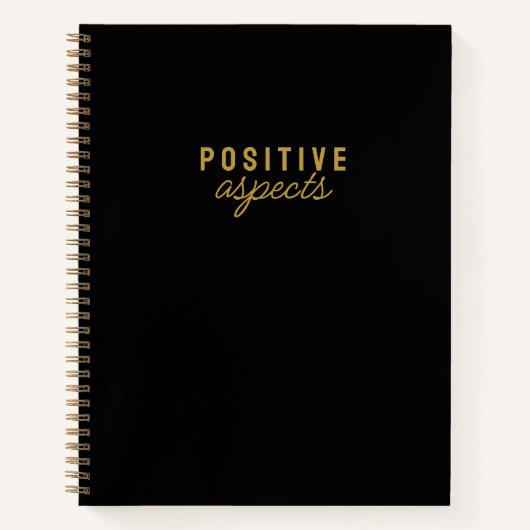 Positive Aspekte Minimalistische Schwarze Dankbark Notizblock (Vorderseite)