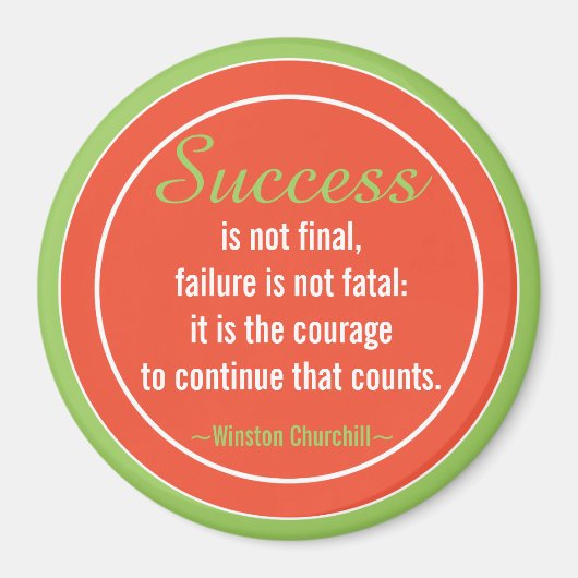 Positive Attitude-Churchill-Quote Motivierend Magnet (Vorne)