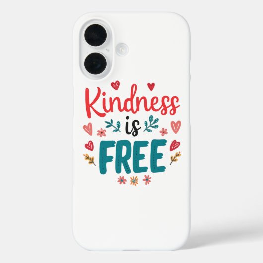Positive "Be Kind" Message with Hearts Case-Mate iPhone Hülle (Rückseite)