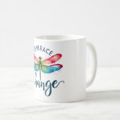 Positive Bejahung der Libellen Kaffeetasse (VorderseiteRechts)