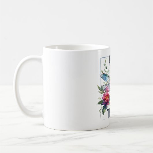 Positive Bejahung der Libellen Kaffeetasse (Links)