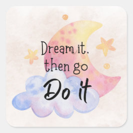 Positive Bejahung | Förderung von Aufklebern Quadratischer Aufkleber