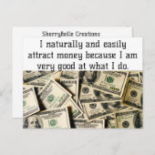 Positive Bejahung - Geldbeschaffung Postkarte (Vorne/Hinten)