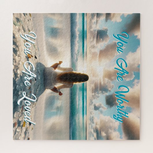 Positive Bejahung | Ich bin es wert, Liebe zu habe Puzzle (Horizontal)