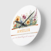 Positive Bejahung Inspiration, Blumenmuster Runde Wanduhr (Winkel)