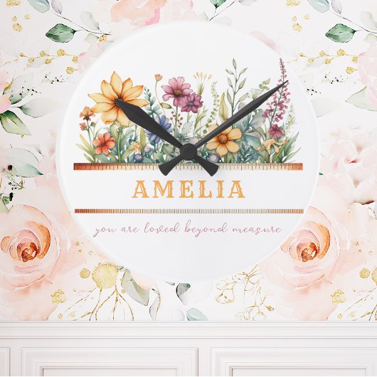 Positive Bejahung Inspiration, Blumenmuster Runde Wanduhr