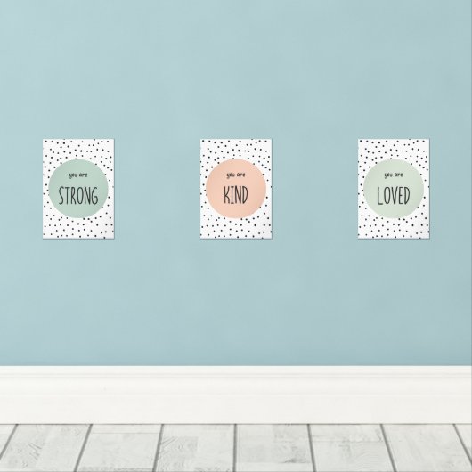 Positive Bejahungen Bilderwand Sets (Holzboden)