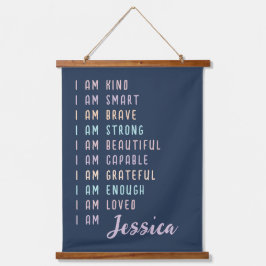 Positive Bejahungen für Frauen in Personalisiertem Wandteppich Mit Holzrahmen