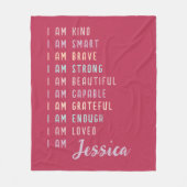 Positive Bejahungen für Frauen Personalisiert rosa Fleecedecke (Vorderseite)