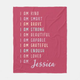 Positive Bejahungen für Frauen Personalisiert rosa Fleecedecke