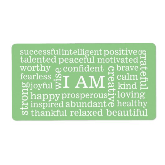 Positive Bejahungen Ich bin Worte für Erfolg (Vorne)