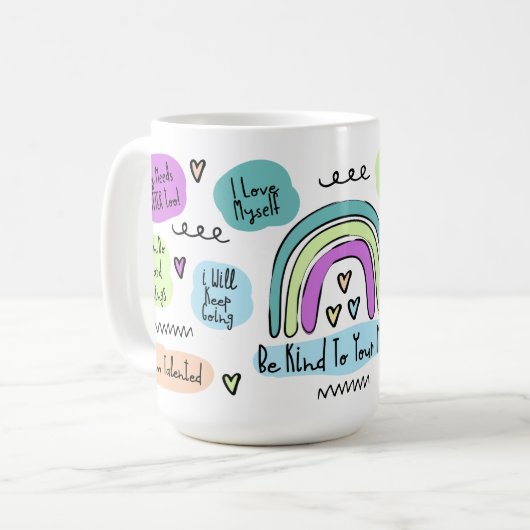 Positive Bejahungen Kaffeetasse (Vorderseite Links)