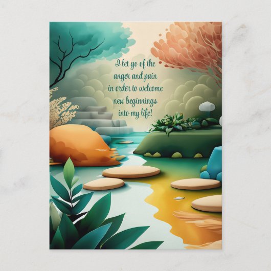 Positive Bekräftigung Lassend Schmerz und Wut Postkarte (Vorderseite)