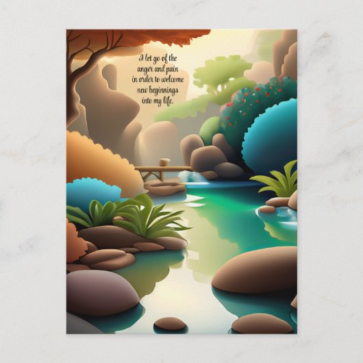 Positive Bekräftigung Lassend Schmerz und Wut Postkarte (Vorderseite)