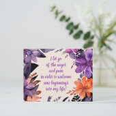 Positive Bekräftigung Lassend Schmerz und Wut Postkarte (Stehend Vorderseite)