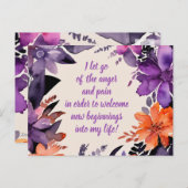 Positive Bekräftigung Lassend Schmerz und Wut Postkarte (Vorne/Hinten)