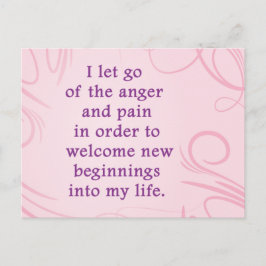 Positive Bekräftigung Lassend Schmerz und Wut Postkarte