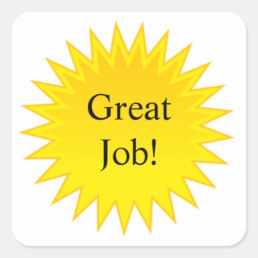 Positive Belohnung für Schulaufkleber Quadratischer Aufkleber (Vorderseite)
