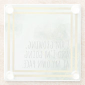 Positive Bestätigung der Aquarellfarbe Grün/Gold Glasuntersetzer (Rückseite)