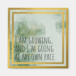 Positive Bestätigung der Aquarellfarbe Grün/Gold Magnet