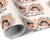 Positive Bestätigung Emoji emotionale psychische G Geschenkpapier (Rolleneckpunkt)