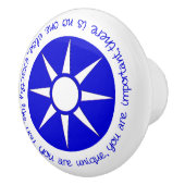 Positive Bestätigung Sie sind einzigartig blau Keramikknauf (Rechts)