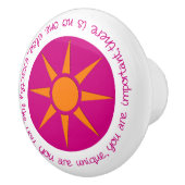 Positive Bestätigung Sie sind einzigartig rosa ora Keramikknauf (Rechts)