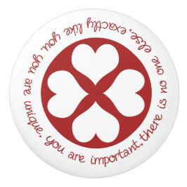 Positive Bestätigung Sie sind einzigartige rote He Keramikknauf