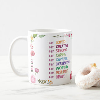 Positive Bestätigungs-Blumenstil Kaffeetasse