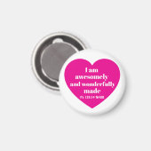 Positive Bible Verse Affirmation Pink Heart Cute Magnet (Vorderseite/Rückseite)