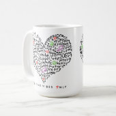Positive Bilder nur Herzdesign Kaffeetasse (Vorderseite Links)
