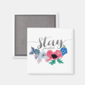 Positive Blume für Skripttext bleibe Magnet (Vorderseite/Rückseite)