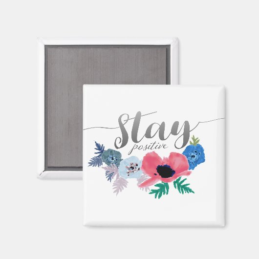 Positive Blume für Skripttext bleibe Magnet (Vorderseite/Rückseite)