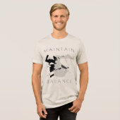 Positive Botschaft "Balance halten" in Grau Schwar Tri-Blend Shirt (Vorderseite voll)